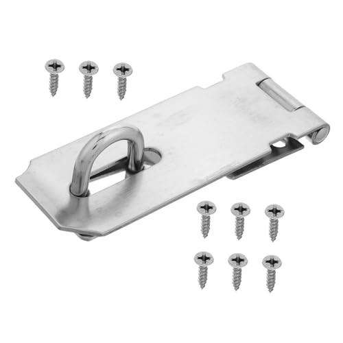 Housoutil Versatile Shed Door Lock Hasp Stainless Steel Latch Screw Security Padlock Accessory for Home Use