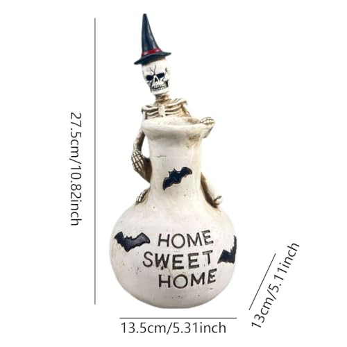 Florero de calavera gótico para estanterías de salón y dormitorio 8