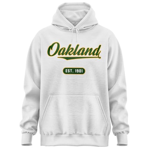 Oakland EST. 1901 Football Hoodie for Gameday Fans, Classic Hood for Men & Women, Comfortable Fit