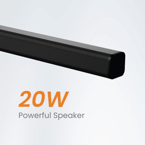 Image of JUST CORSECA Sound Shack 20W Bluetooth Soundbar | 2.2 Channel Surround Sound | Big Bass with Dual Speakers | Remote Control | BT /USB /AUX /TF /Coax | 1800mAh Battery | Long Playback (Black)