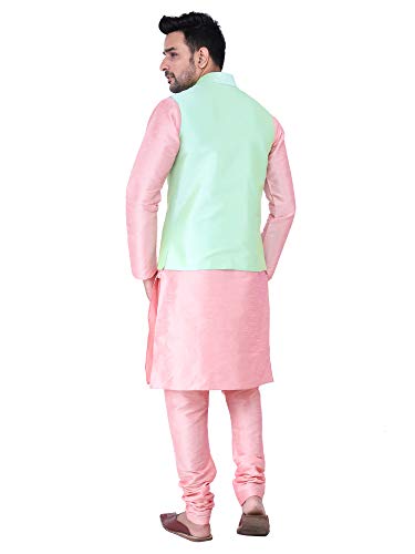 Image of Sadree Silk Men's Kurta Pajama Waistcoat or Nehru Jacket Set