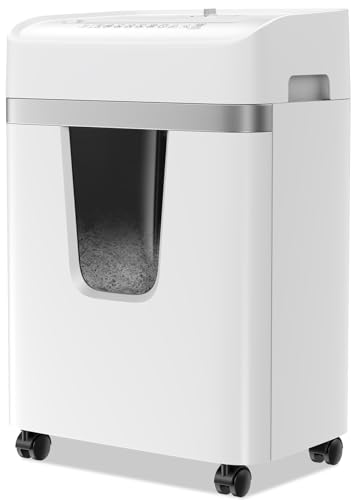 Bonsaii Destructora de Papel 12 Hojas, Trituradora P-4 para Tarjetas de Crédito, Clips, CDs, 20L, Funcionamiento Continuo 15 Min, para Oficina y Hogar, C282-A