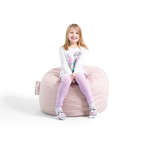 Image of Big Joe Fuf Small Foam Filled Bean Bag Chair, Desert Rose Plush, Soft Polyester, 2 feet