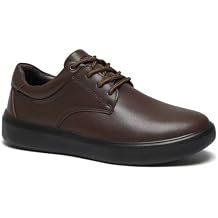 OrthoComfoot Mens Orthopedic Leather Dress Walking Shoes Comfortable Plantar Fasciitis Sneakers with Arch Support for, Orthotic Casual Business Work Shoes for Foot and Heel Pain Relief