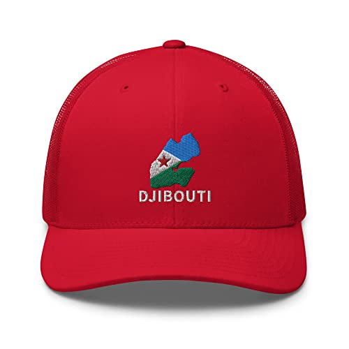 LEJJ Gear Djibouti Hat (Embroidered) Djiboutian Flag East African Snapback Trucker Hat