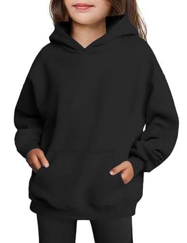 Arshiner Girls Oversized Hoodies Fleece Pullover Sweatshirts Sweatshirts Kids Black Halloween Outfits Fall Winter Clothes Size 10-12
