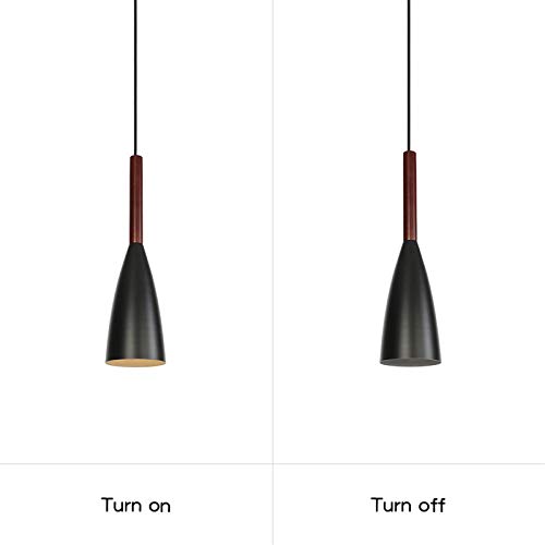 Lámparas Colgantes de Techo de Metal Negro Ajustable con 1 o 2 Luces 6