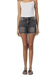 Koroshi Pantalón Corto Mujer Vaquero Tachas Negro, de Color Black Denim, Talla 38