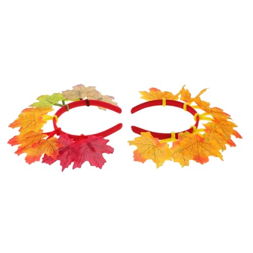 VERDANVERSE Serrage-têtes Feuille D’érable Automnal, Bandeaux Légers Flexibles, Accessoires Pour Fête De Thanksgiving, Femmes Et Filles, Décoration Photo De Récolte, Lot De 2 Tailles (1 4
