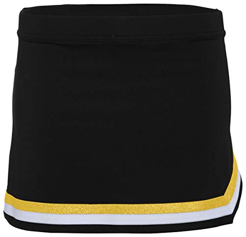 Augusta Sportswear Girls Pike Skirt S Black/White/Metallic Gold3
