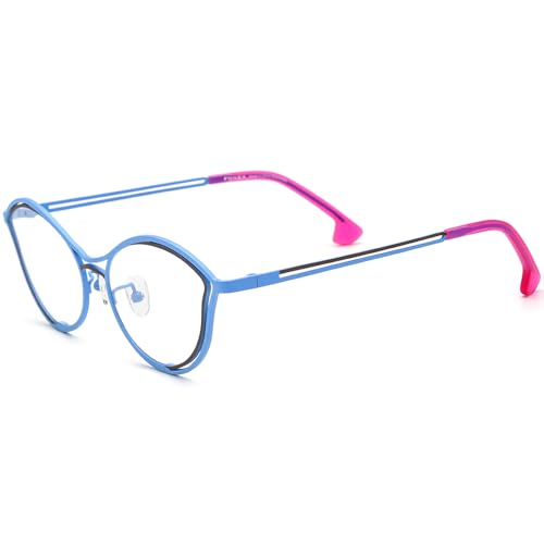 Image of FONEX Colorful Pure Titanium Glasses Frame Women Retro Round Eyeglasses