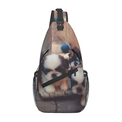 Sac à bandoulière homme avec motif chiot mignon pour le sport et les loisirs en plein air
