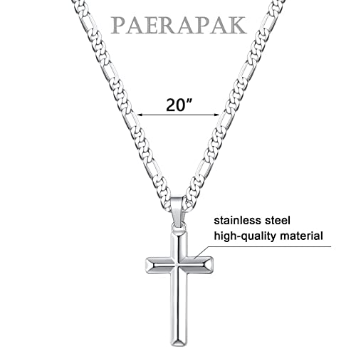 Son Necklaces Gifts - Silver/Black Stainless Steel Cross Necklace Cuban Link Chain Necklace for Son4