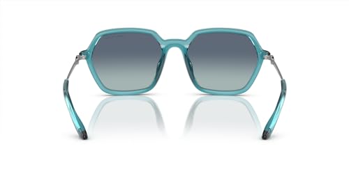 Armani Exchange A|X AX4139SU Universal Fit Sunglasses, Shiny Transparent Petrol/Azure Gradient Dark Blue, 52 mm4