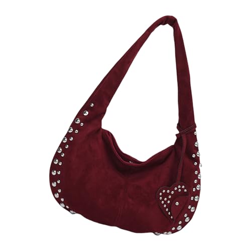 Sac à main confortable au fini clouté, portefeuille décontracté au design géométrique pur