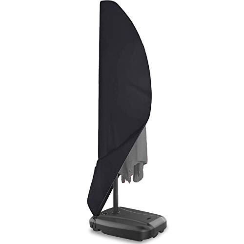 Ankier Parasol Cover, 2.7m Large Waterproof Cantilever Umbrella Cover - 420D Oxford Fabric Banana Parasol Protecter in Sun (Black)