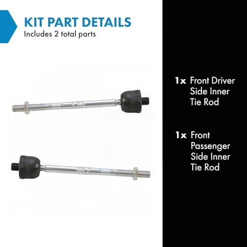 TRQ Front Inner Tie Rod Set 2 Piece Compatible with 2007-2014 Mercedes-Benz S550 08-14 C300 12-15 E350 10-16 E400 10-15 GLK350 09-14 CL550 12-15 C350 13-15 GLK250 10-11 E550 12-13 S350 14-15 E63 AMG by TRQ - Image 2