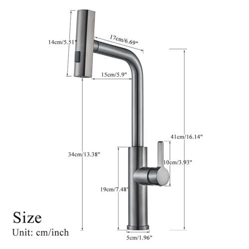 Robinet d'évier de cuisine avec buse de pulvérisation d'eau 360° - 3
