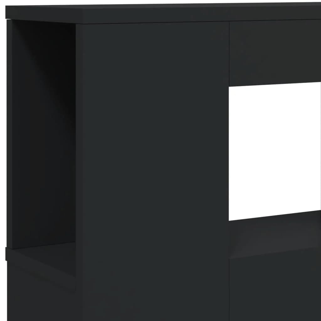 vidaXL LED Kopfteil, Bettkopfteil mit LED-Leuchten, Betthaupt mit Ablagen, Bettzubehör Schlafzimmer, Schwarz 140x18,5x103,5cm Holzwerkstoff