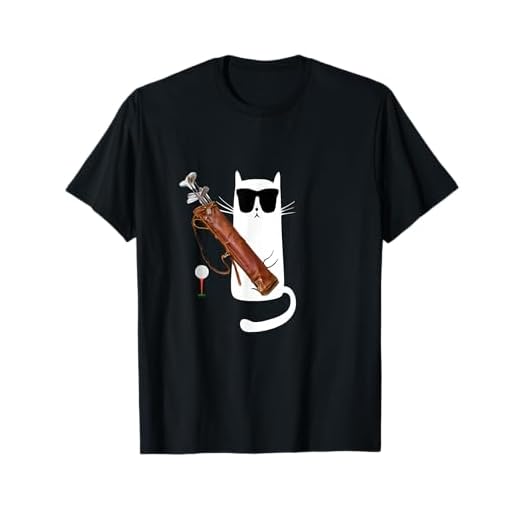 Lustiges Katzen-Golf T-Shirt mit Sonnenbrille
