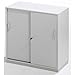 office akktiv Placard - h x l x p 942 x 913 x 420 mm - gris clair RAL 7035 - armoire armoire basse armoire de bureau armoire pour bureau armoire à portes coulissantes armoires armoires basses armoires de bureau armoires pour bureau armoires à portes
