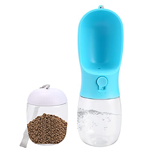 Dog Water Bottle, Portable Dog Water Bottle, Dog Travel Water Bottle For Walking With Food Container, Leak Proof, Bpa Free, Water Bottles For Dogs On The Go(10 Oz Water +3.38 Oz Food) #TOP4