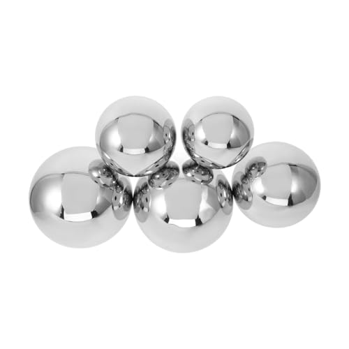 FUNOMOCYA 5pcs Outdoor Gazing Balls Stainless Steel Reflective Balls Garden Decorative Spheres