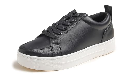 Feversole Women's Featured PU Leather Lace-Up Sneaker,Damen Sneaker...