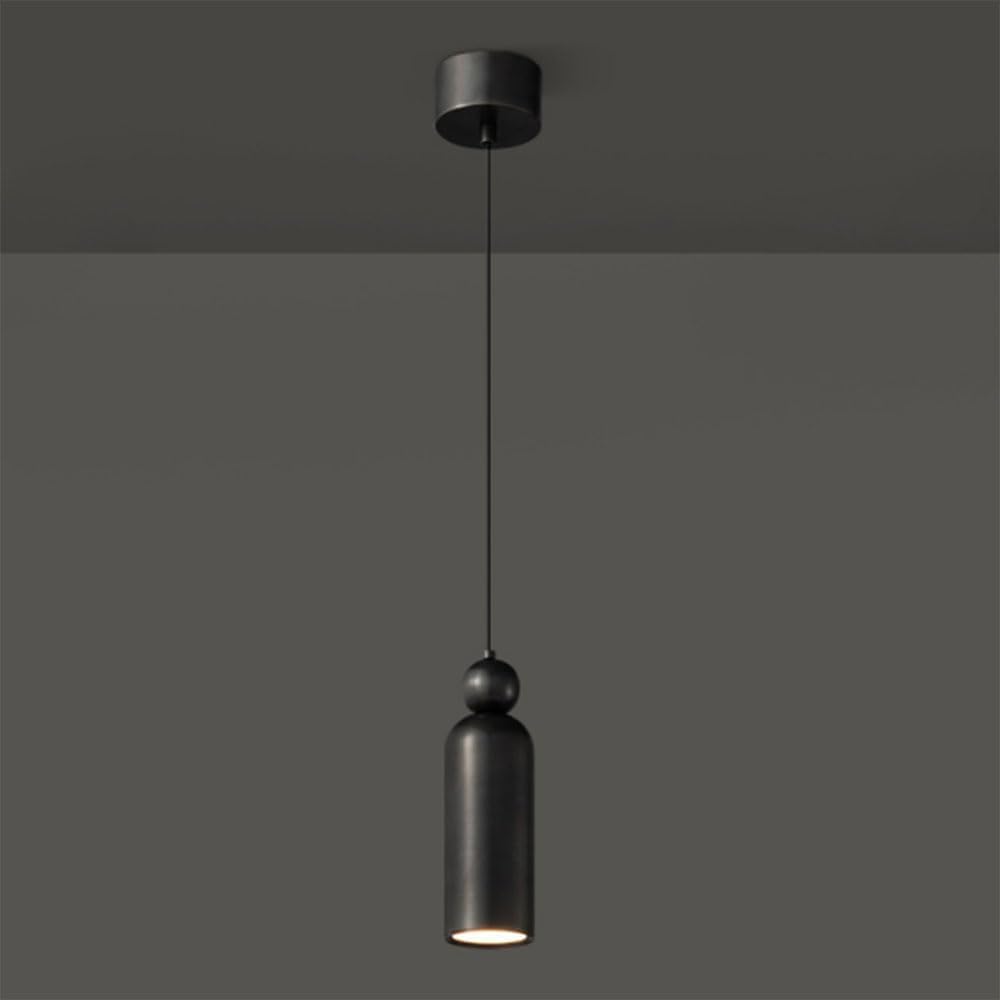 ZTCHSENZT Single Head Chandelier in Restaurant Bedside Home Deco Minimalist Pendant Light Copper Indoor Lighting Adjustable Hanging Lamp Indoor Lighting, Wall Lamps,Black