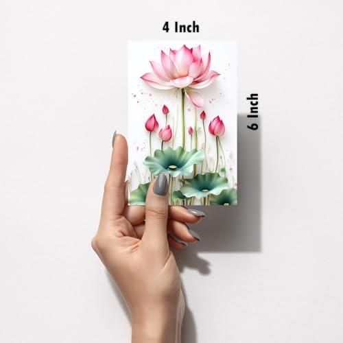 Image of SiddArtify Lotus Flower Wall Art Prints Set - Botanical Poster Decor for Living Room Bedroom Office - Set of 2-4x6 Inch - Board (Pack of 6) - Sticker (Pack of 6)