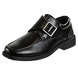 Josmo Boys Dress Shoes - Classic Lace-Up Oxford Casual Dress Formal Shoes- Black (Size 3 Big Kid)
