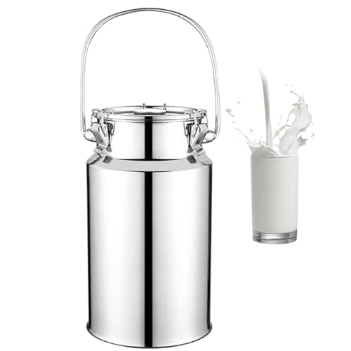 201 Pot a Lait INOX Bidon De Transport De Lait De Ferme 3l/5l/10l/15l Bidon De Baratte À Lait Pot Seau À Vin Baril Seau À Eau Huile Réservoir À Thé avec Couvercle Scellé,3L