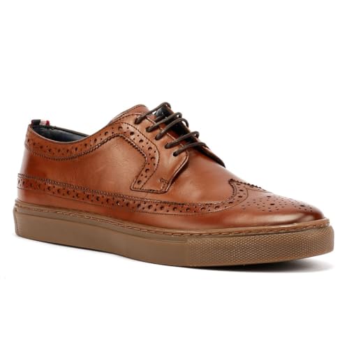 Ben Sherman Preston Leather Men's Reddish Brown Lace-Up Shoes - US 113