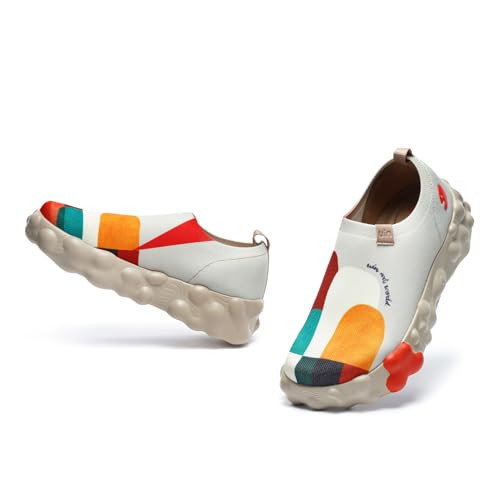 Image of UIN Shoes for Women Slip On Sneakers Comfortable Lightweight Barefoot Travel Art Painted Casual Loafers