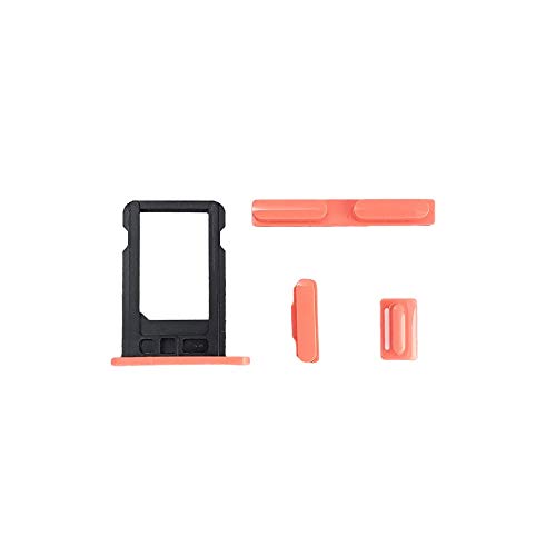 Smartex® Rosa Taste + SIM Karten Halter kompatibel mit iPhone 5C / Power On Off, Mute, Volumen Ersatzteil
