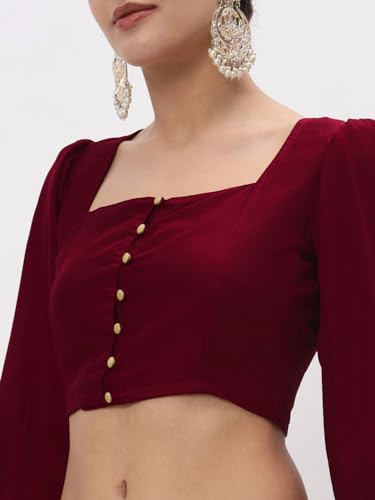 Image of studio rasa Chroma Button Down Shirt Style Blouse Crop Top for Women Girls Casual Party