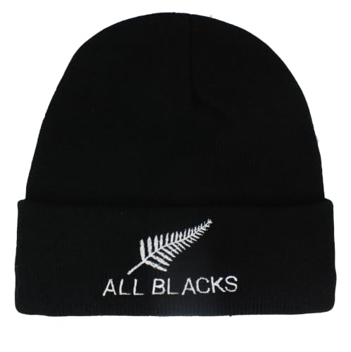 Image of TeddyT's Men's All Blacks New Zealand Thermal Knit Black Beanie Hat