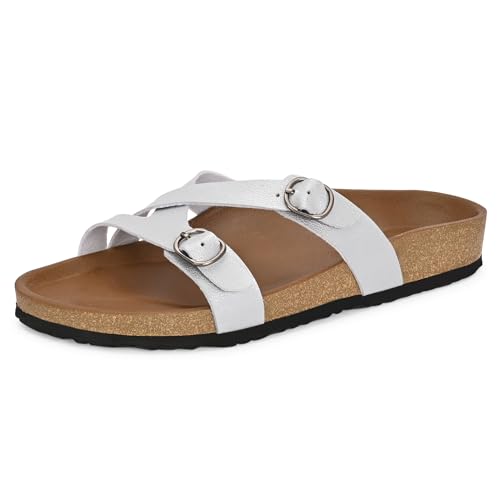 Image of Centrino Women's Berkin-Style Slip-On Sandals | Open Toe Design | Soft PU Footbed | Lightweight & Comfortable | Arch Support | On-Grip Sole | Casual Outdoor Wear (9224)
