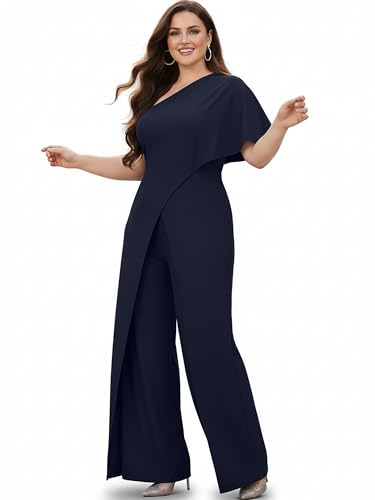 Image of KOH KOH Womens 2026 One Off Shoulder Asymmetric Long Pant Jumpsuit Romper