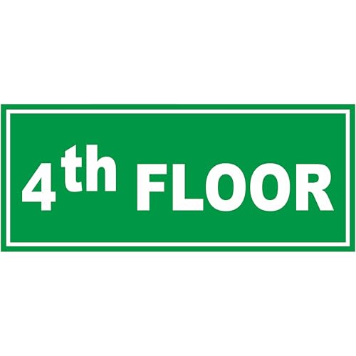 Image of ATTRACTSO - 4th Floor Sign Self Adhesive Laminated Sticker for Home, Office, Shop, Hospital, Hotel, Theatre, Restaurant - 12 inchx5 inch inch (Green)