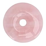Jenngaoo Colgante de Piedra Cristal Natural en Forma de Dona Redonda, Accesorio de Joyería de Gema Rosa para Hombres y Mujeres, Decoración para Uso Diario o Ocasiones Especiales