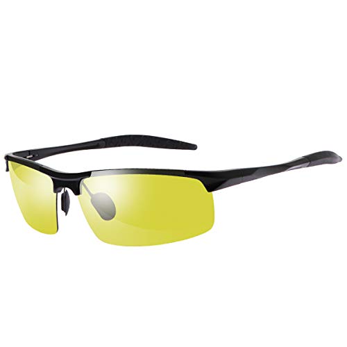YIMI Polarized Photochromic Driving Sunglasses For Men Aluminum Half Frame Sports Sun Glasses