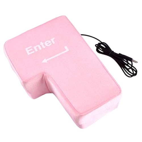 Image of jojofuny Giant Enter Button - Oversized USB Big Enter Key, Stress Relief Punching Pillow, Desktop Punching Bag Stress Relief, Comfortable Desktop Pillow, Anti-Stress Punch Bag, 5.5x7.8x4 inch