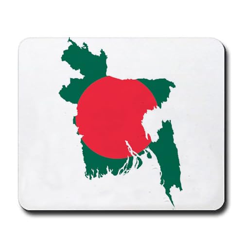Tapis de souris motif drapeau du Bangladesh - Cadeau de bureau - 240 x 200 x 4 mm - Couleur : Bangladesh
