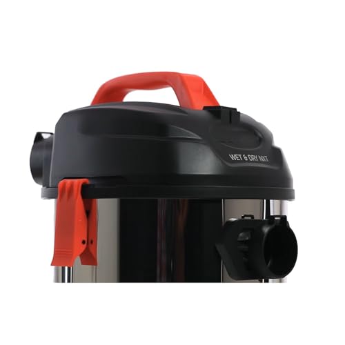Image of Eureka Wet and Dry NXT Compact Vacuum Cleaner Wet & Dry Vacuum Cleaner 12 litres Tank Capacity | Stainless Steel Body | Accessories | Lightweight | 1 Year Warranty (Black, Red)