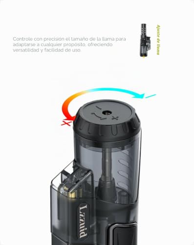 Miniatura 5 de Lzzuid Encendedor Jet Flame De Gas Butano, Recargable, Resistente Al Viento, Para Barbacoa, Regalos Para Hombres, Sin Líquido Negro Y Plateado