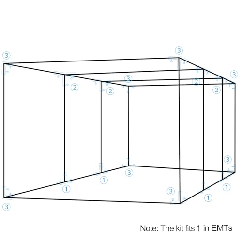Aoneky 1 3/8 Inch Baseball Batting Cage Frame Corner Kit for 35ft Cage - Fits 1" EMTs - Batting Cage Connector Kit - Thumbnail 7