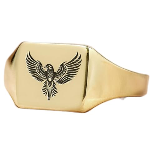 Bague aigle carrée en argent 925 de haute qualité et plaqué or durable