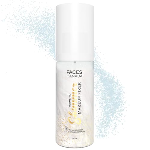 FACES CANADA Ultime Pro Shimmer Makeup Fixer, 50ml | Long Lasting Makeup Setting Spray | Keeps Makeup Intact | Glamourous Shimmer Finish | Hydrates, Soothes & Refreshes Skin | Alcohol Free