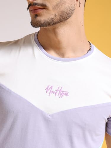 Image of The Indian Garage Co Men Drop Shoulder Loose fit Colourblocked Round Neck Tshirt